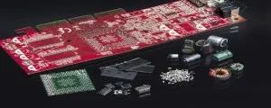 Fraunhofer 2. Dismantled and sorted printed circuit board.